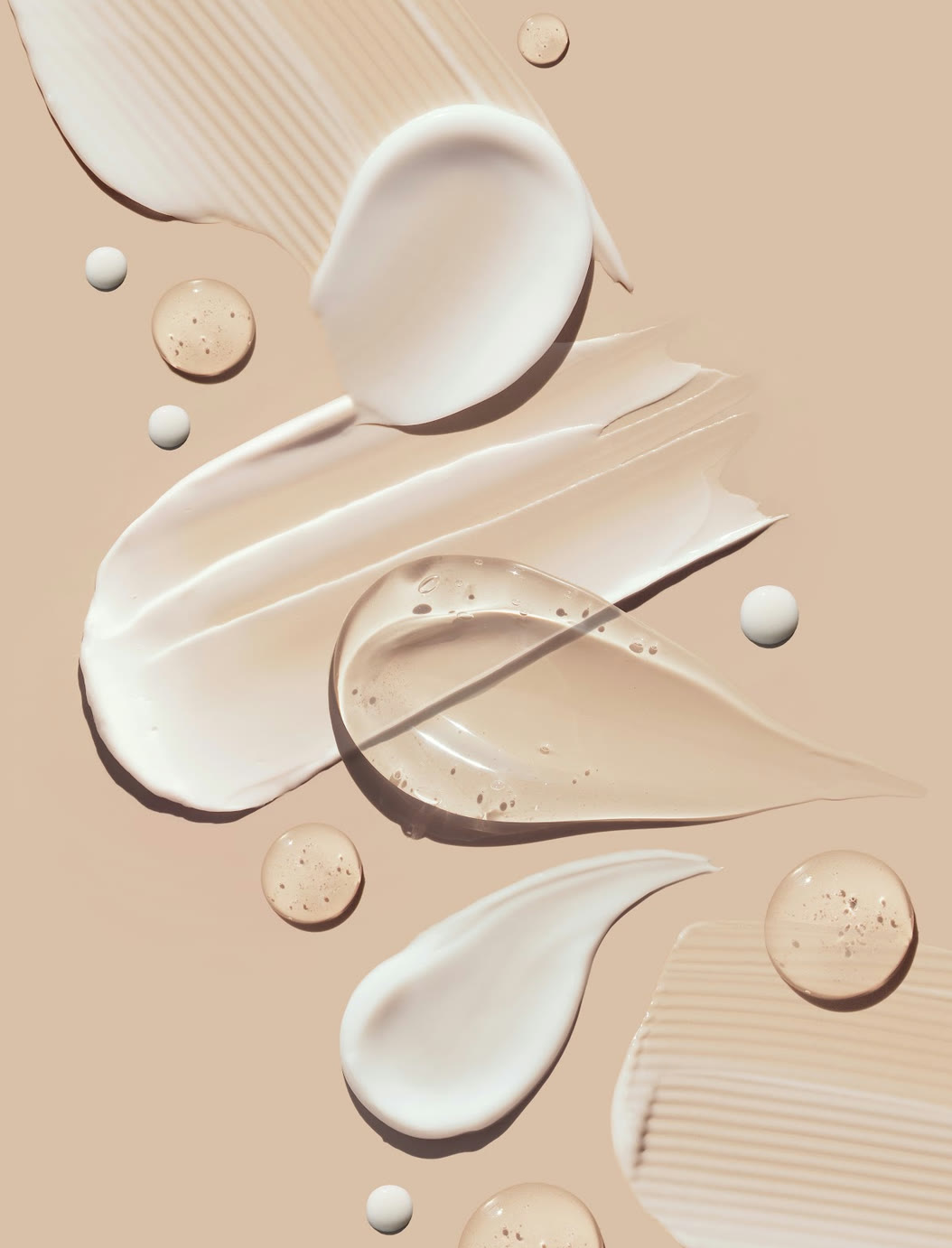 Skincare cream and serum textures